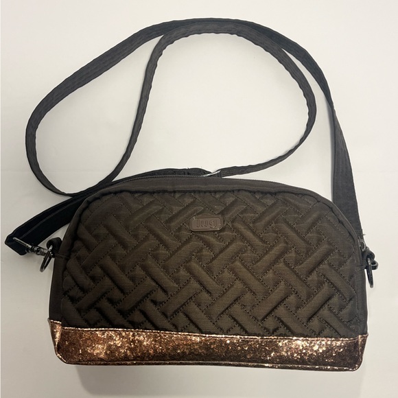 LUG | Punter LG crossbody & travel bag Chocolate Bronze 2 LG zip compartments - Picture 2 of 7